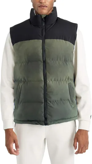 Mens Puffer Vest Winter Warm Puffy Vest Jacket for Men Stand Collar Sleeveless Coat with Pockets Casual Outwear