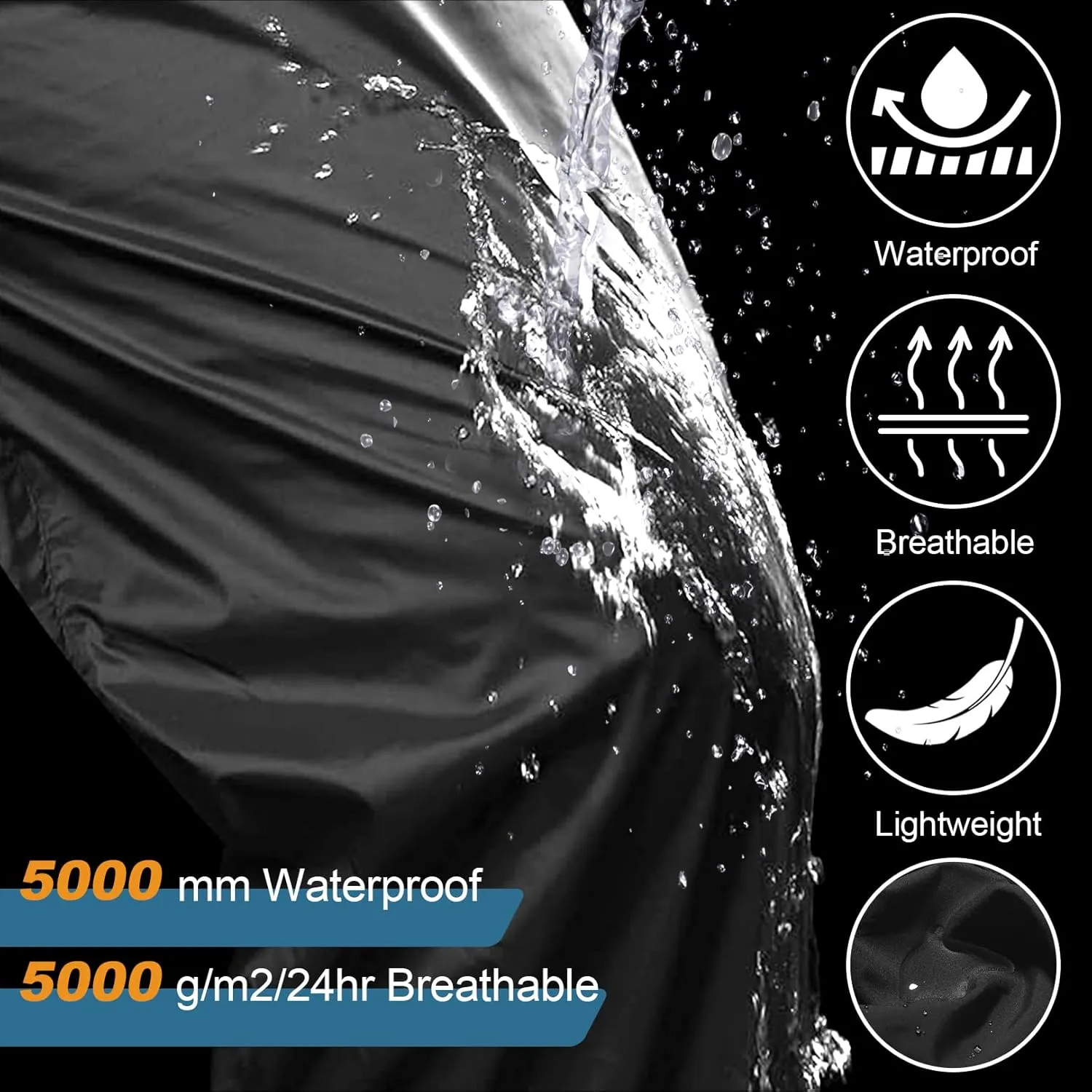 Men's Rain Pants Waterproof Windproof Hiking Rain Over Pants for Outdoor Fishing Golf Motorcycle Cycling