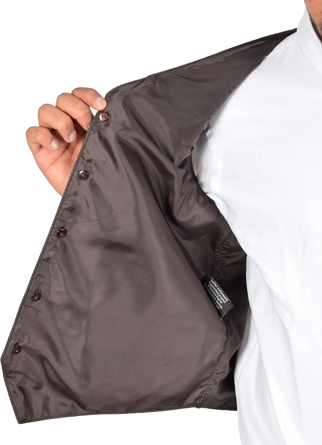Mens REAL Suede Waistcoat Classic Style Soft BROWN Suede Leather Vest Gilet - Cole