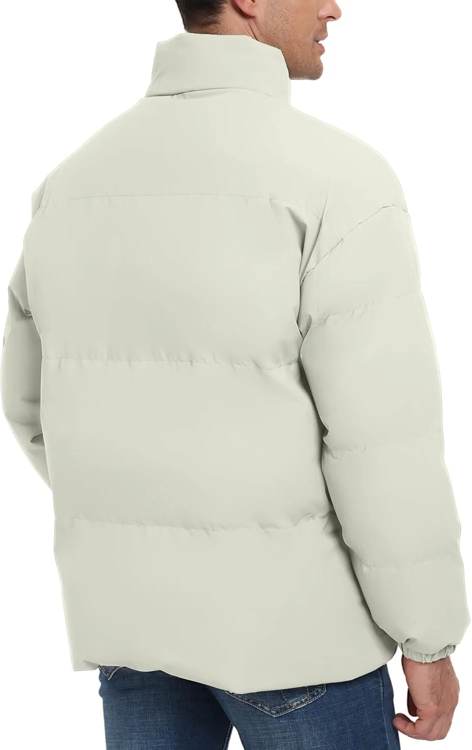 Mens Winter Padded Jacket Puffer Windproof Jacket Full Zipper Outerwear Coat