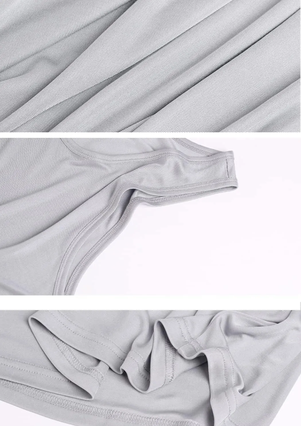 METWAY Men's Silk Tank Tops Sleeveless Pure Silk Undershirt Super Absorbent and Breathable Classic A Shirts