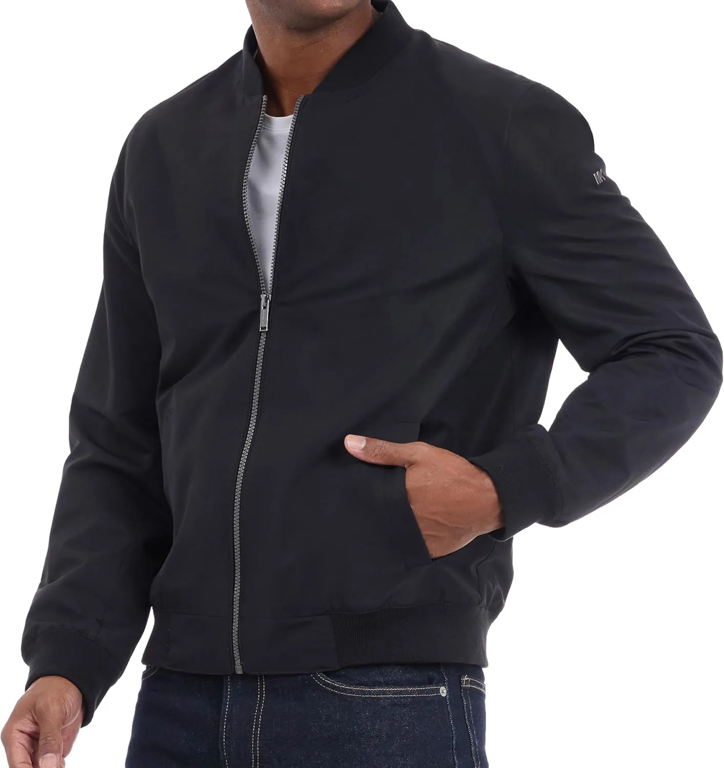 Michael Kors Men's Lightweight Bomber Jacket, Wind and Water Resistant