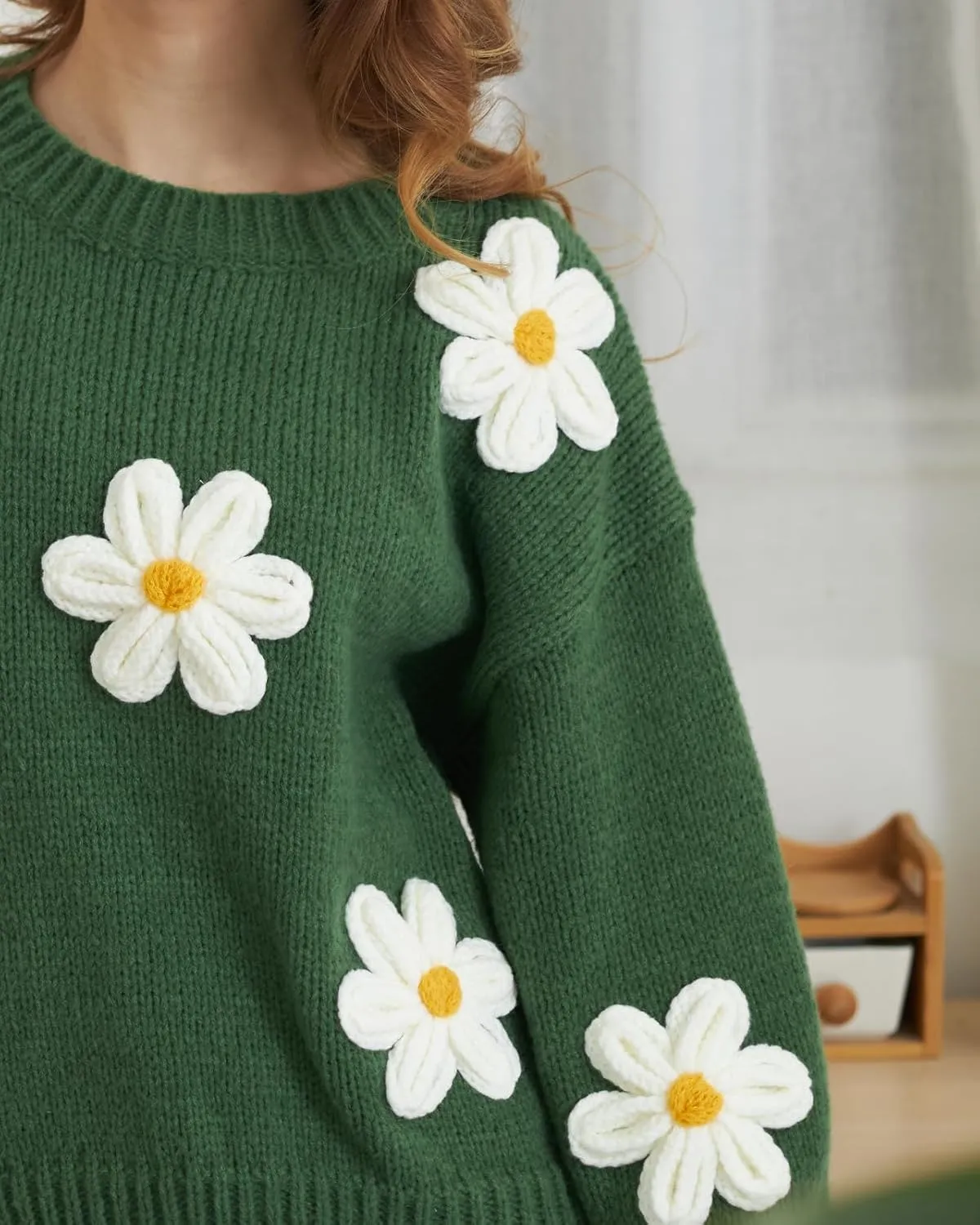 Migratory Bird Guide Floral Crewneck Long Sleeve Sweaters for Women 2024 Trendy