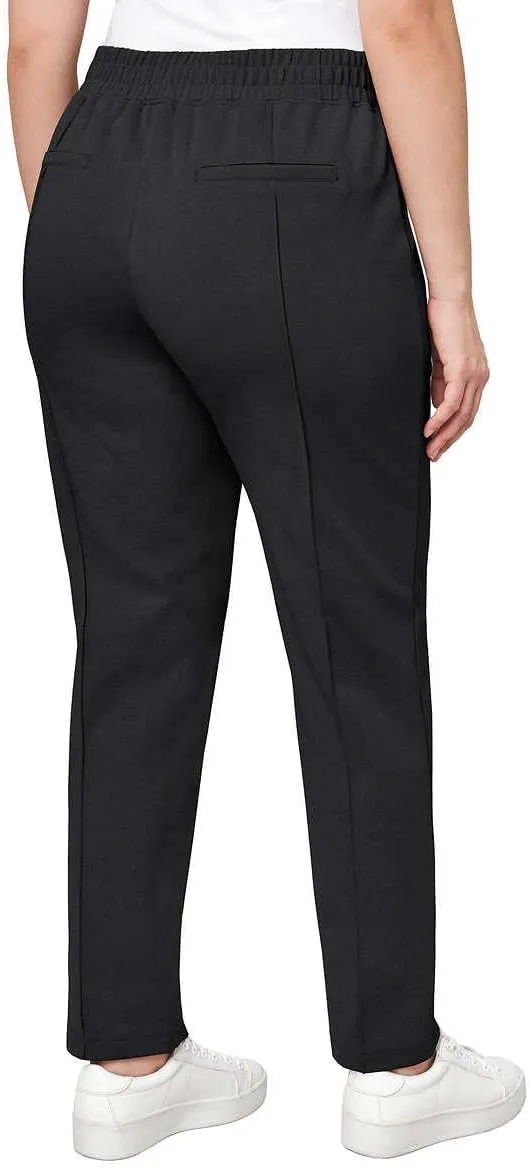 Mondetta Women's Textured Pintuck Straight Leg Pant, Beige