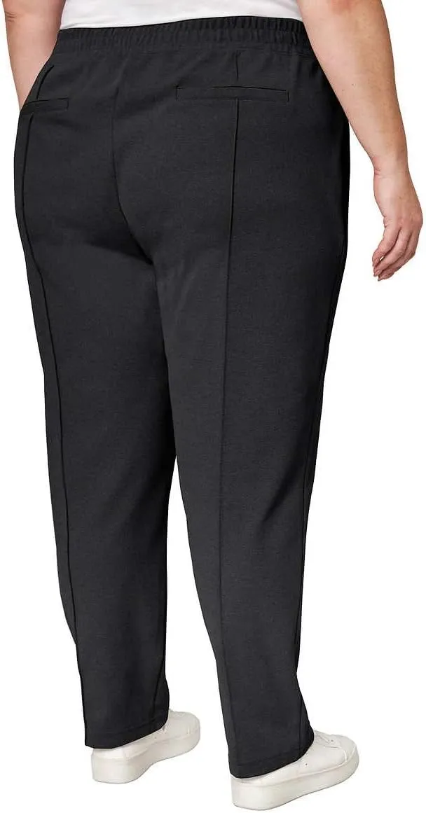 Mondetta Women's Textured Pintuck Straight Leg Pant, Beige