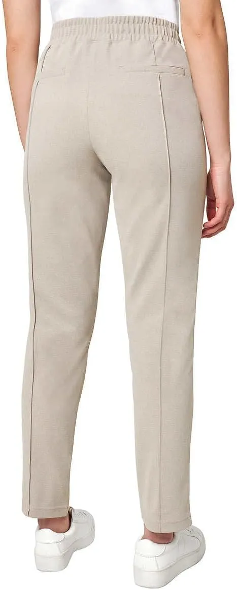 Mondetta Women's Textured Pintuck Straight Leg Pant, Beige
