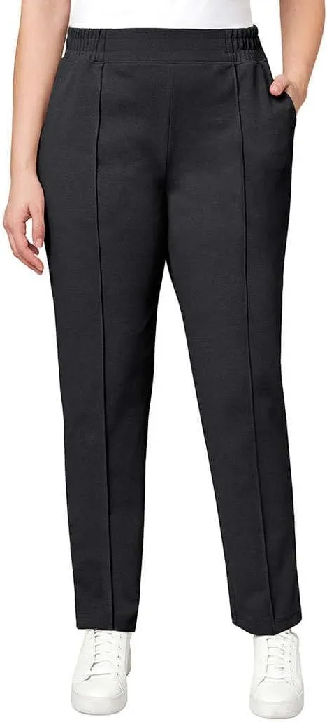 Mondetta Women's Textured Pintuck Straight Leg Pant, Beige
