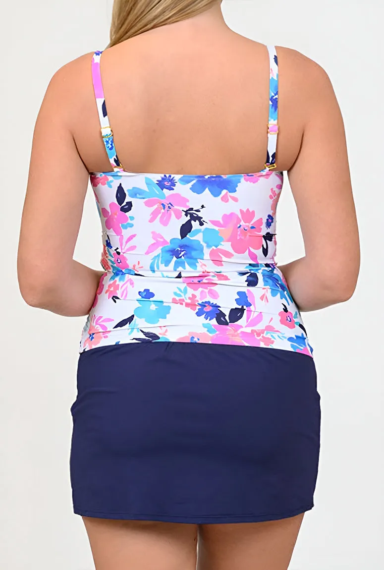 MS-LETK961 - Wholesale Women's Floral Print Tankini & Skirtinis