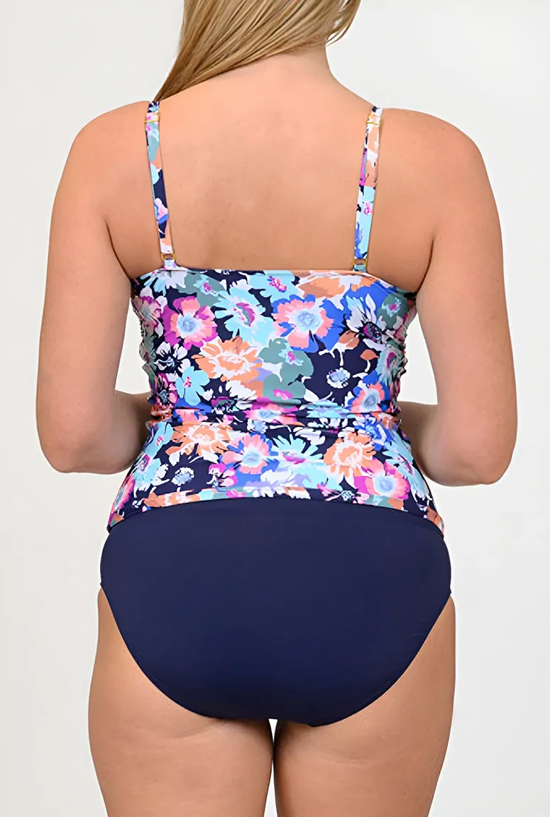 MS-LETK961 - Wholesale Women's Floral Print Tankini & Skirtinis