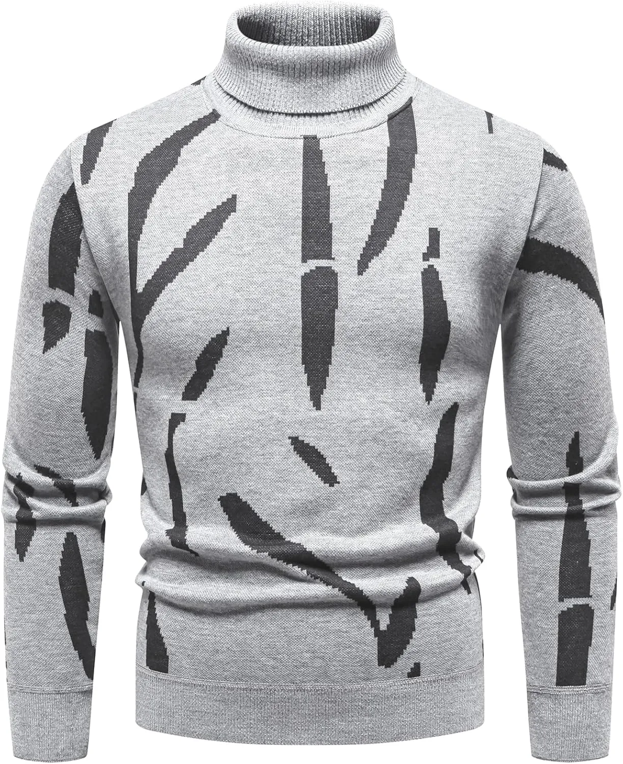 Mylldey Mens Turtleneck Sweaters Cable Knit Long Sleeve Men's Pullover Sweaters