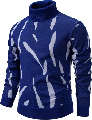 Mylldey Mens Turtleneck Sweaters Cable Knit Long Sleeve Men's Pullover Sweaters