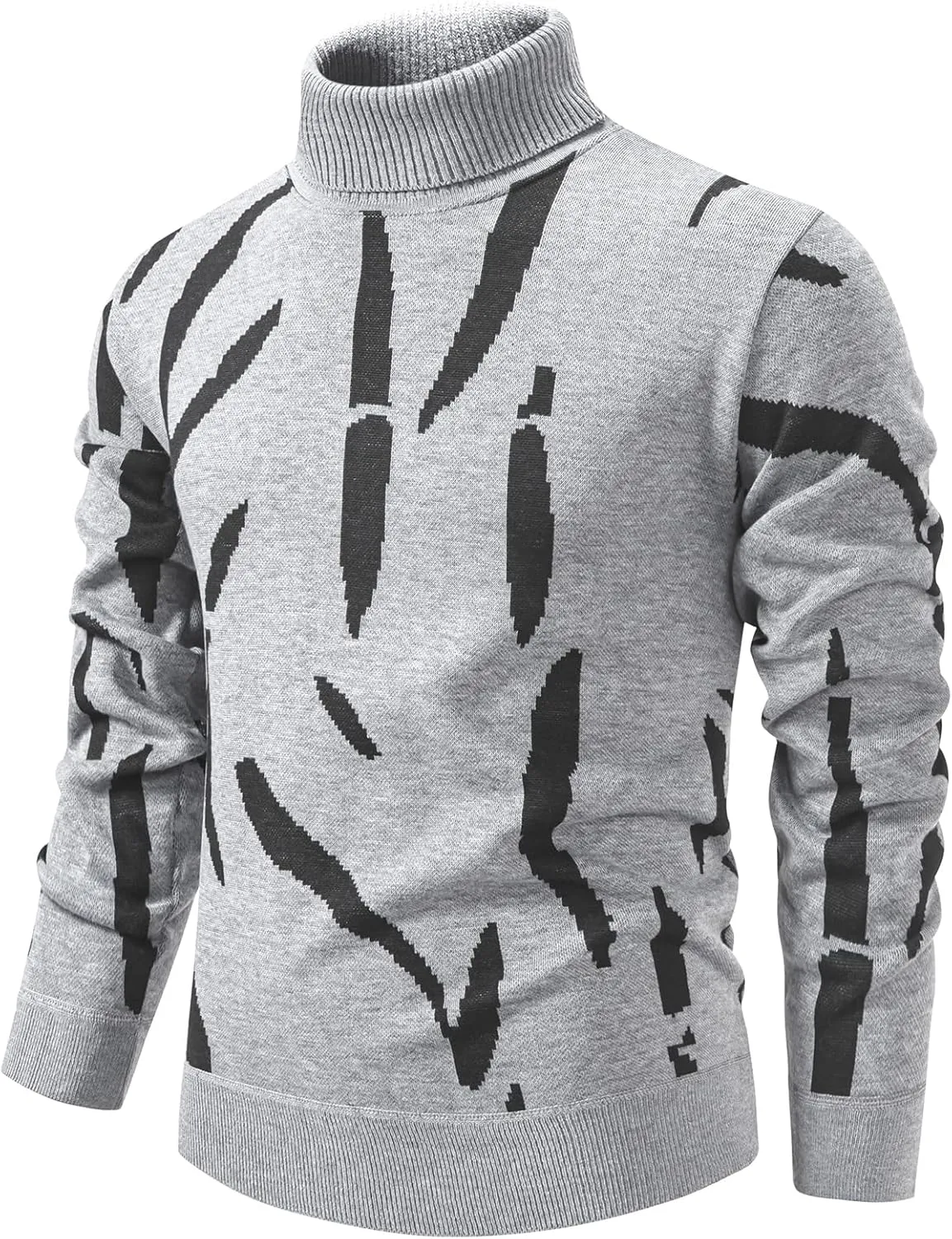 Mylldey Mens Turtleneck Sweaters Cable Knit Long Sleeve Men's Pullover Sweaters