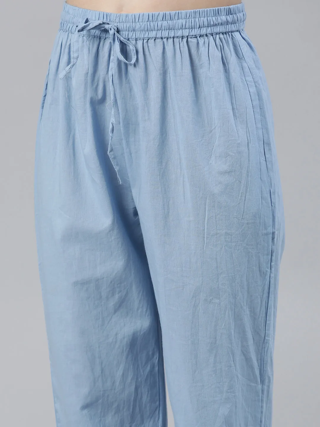 Neeru's Blue Regular Knee Length Printed