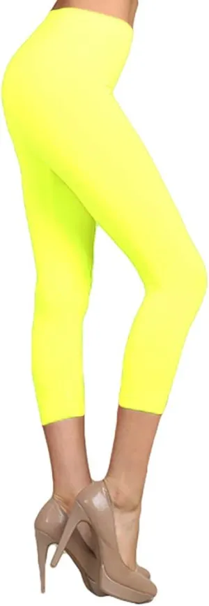 Neon Colored Capri Cut Seamless Leggings