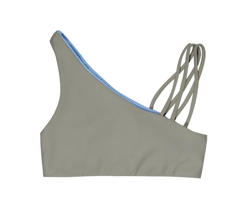 Nikki Reversible Bikini Crop Top (Gray/Sky)