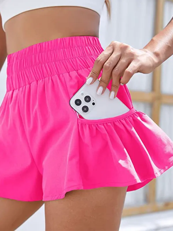 Nyomi Women's Fitness Running Quick Dry High Waist Shorts with Pockets