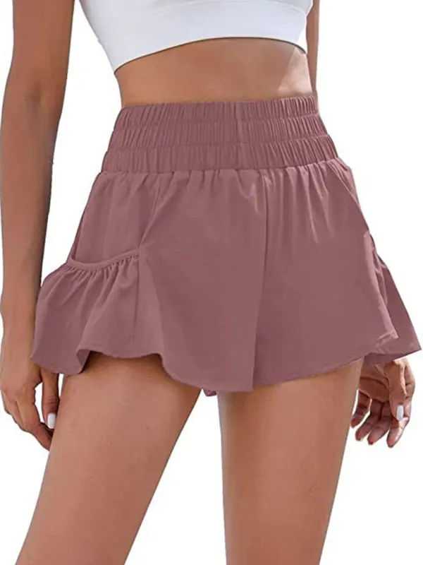 Nyomi Women's Fitness Running Quick Dry High Waist Shorts with Pockets