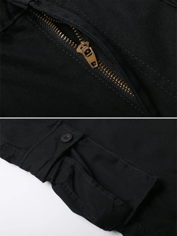 OCHENTA Men's Cotton Casual Cargo Work Pants Baggy Camo Tactical Combat Trousers with 8 Pockets (No Belt)