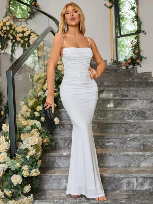 Off Shoulder Graceful Halter Chiffon Dress