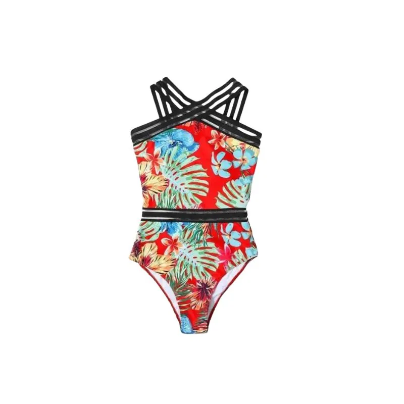 One Piece Swimsuit Bust Support Tummy Control