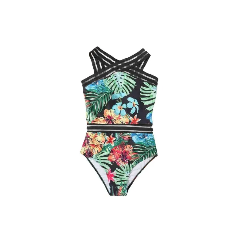 One Piece Swimsuit Bust Support Tummy Control