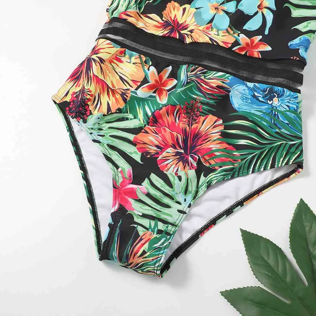 One Piece Swimsuit Bust Support Tummy Control