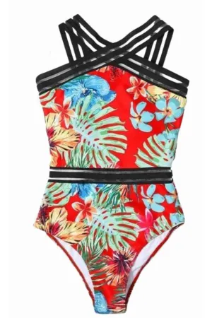 One Piece Swimsuit Bust Support Tummy Control