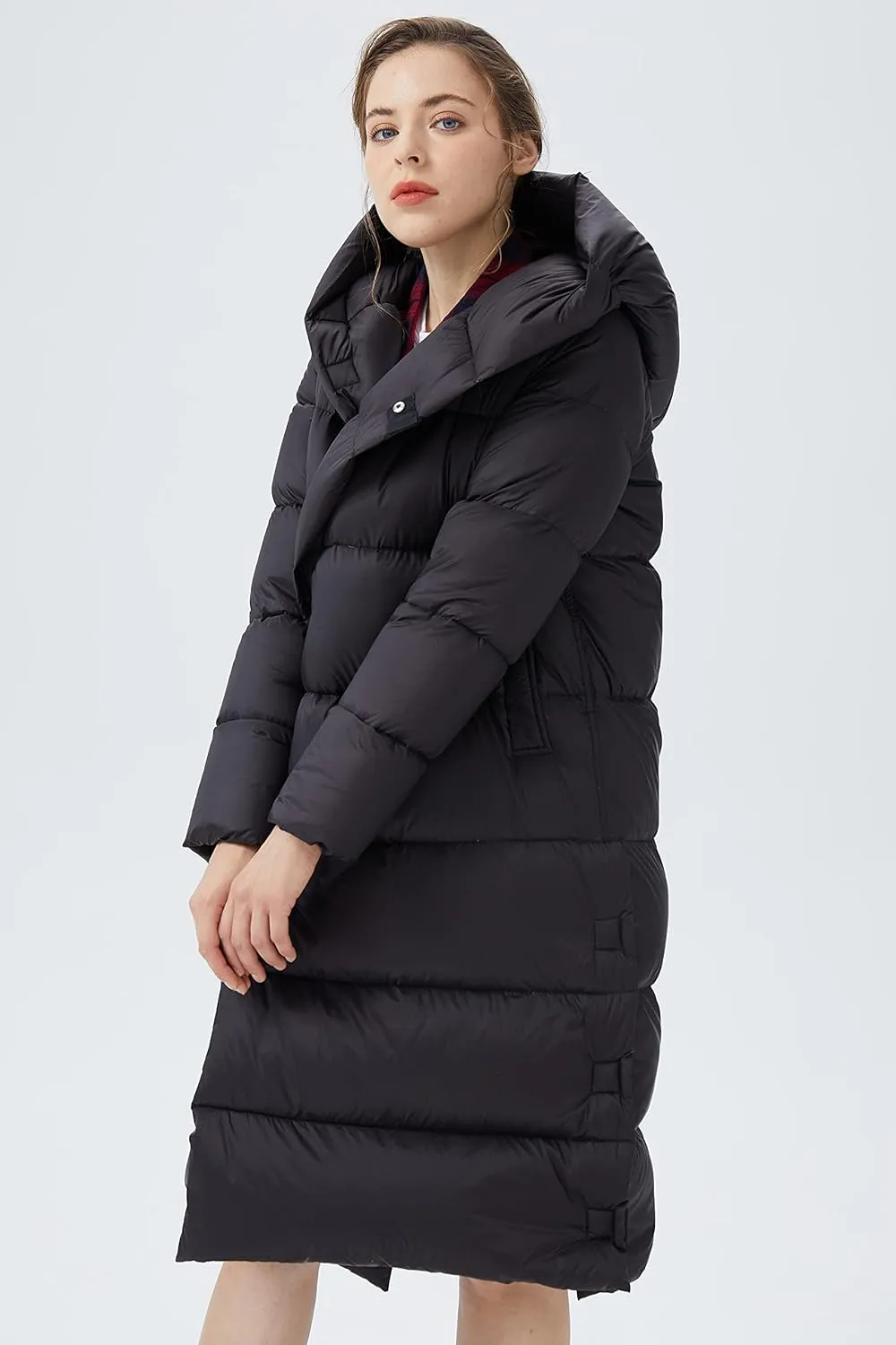 Orolay Womens Puffer Down Jacket Long Winter Coat with Warm Hood