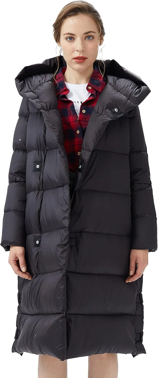 Orolay Womens Puffer Down Jacket Long Winter Coat with Warm Hood