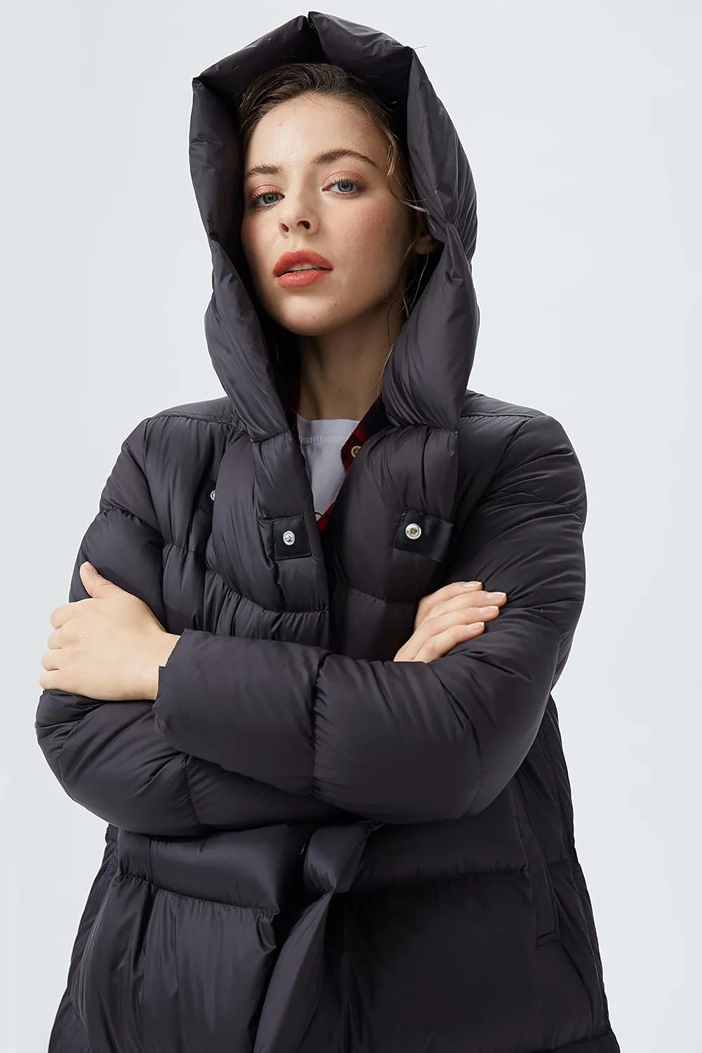 Orolay Womens Puffer Down Jacket Long Winter Coat with Warm Hood