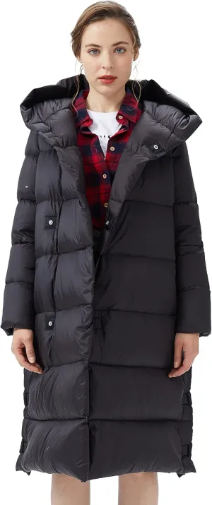 Orolay Womens Puffer Down Jacket Long Winter Coat with Warm Hood