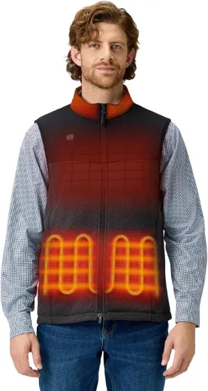 ORORO Men's Lightweight Heated Sweater Fleece Vest with 4 Heat Zones, Heated Recycled Fleece Vest (Charger Not Included)