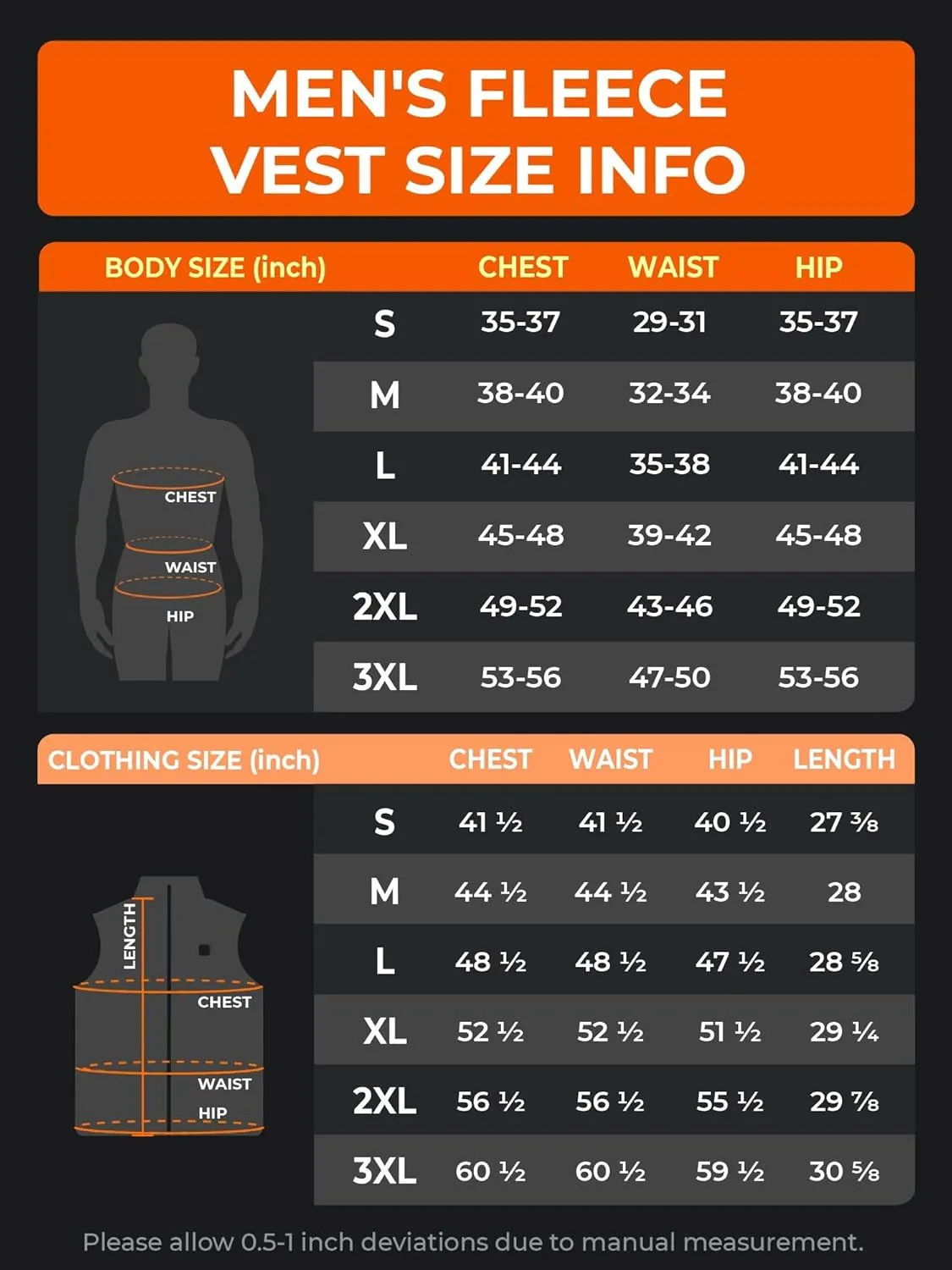 ORORO Men's Lightweight Heated Sweater Fleece Vest with 4 Heat Zones, Heated Recycled Fleece Vest (Charger Not Included)