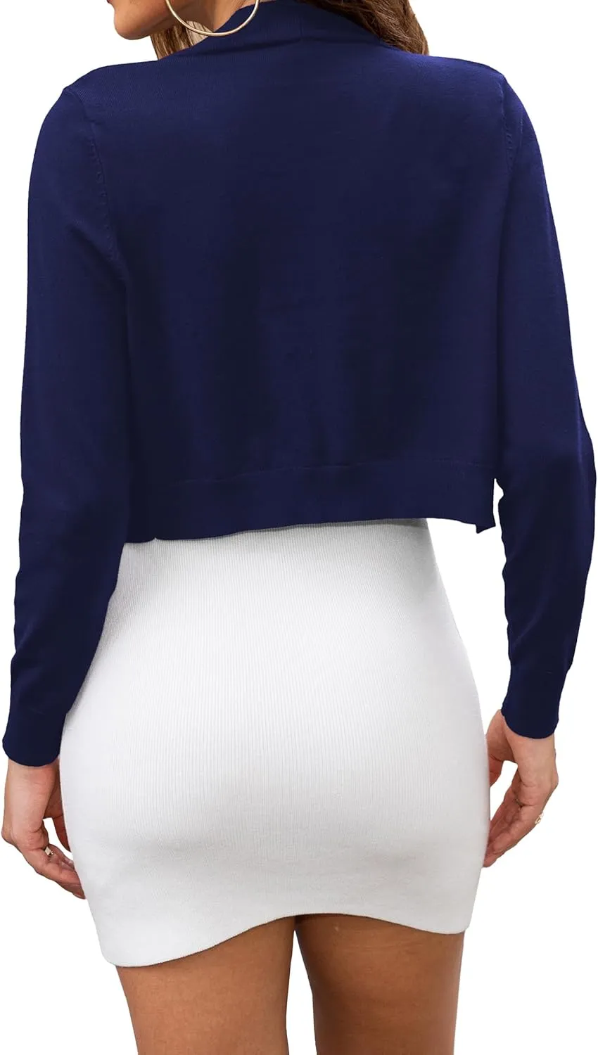 Othyroce Women's Cropped Cardigan Sweaters Long Sleeve Open Front Bolero Shrug Sweaters Jacket for Dresses