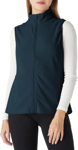 Outdoor Ventures Women's Fleece Vest, Zip Up Lightweight Soft Running Vest Outerwear Sleeveless with Pockets
