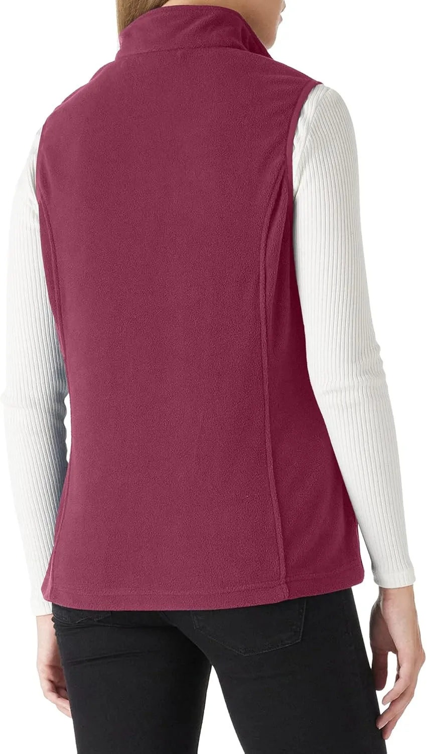 Outdoor Ventures Women's Fleece Vest, Zip Up Lightweight Soft Running Vest Outerwear Sleeveless with Pockets