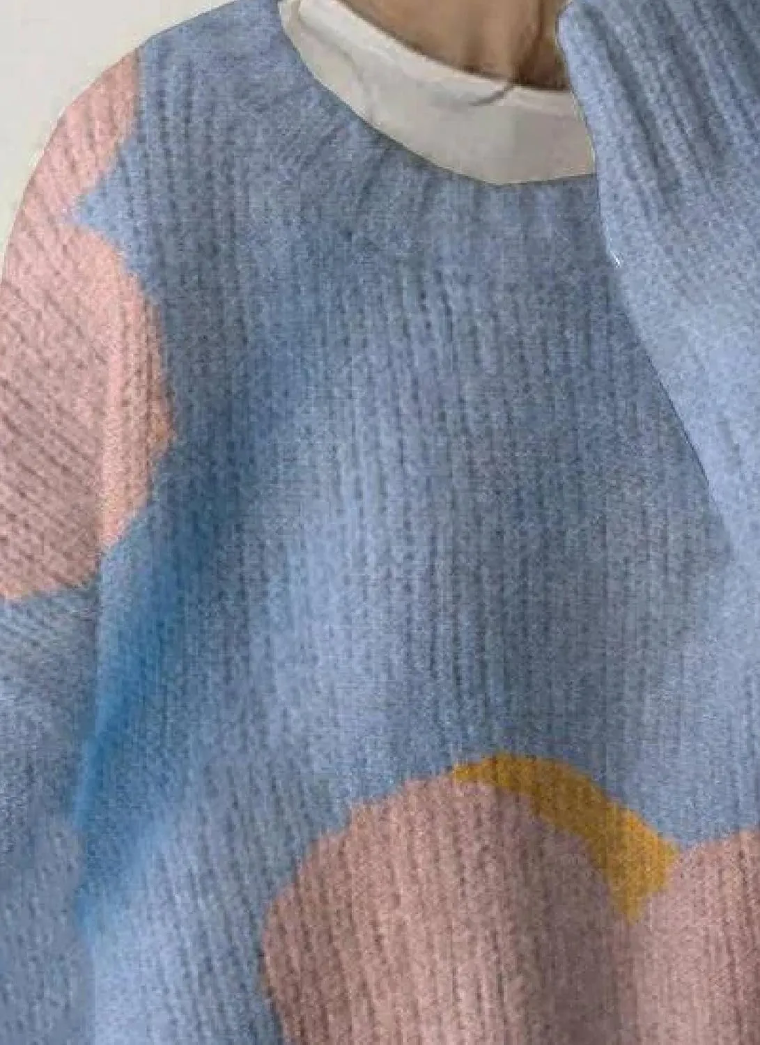 Oversized Plain Crewneck Zippered Cardigan Sweaters for Women 2024 Winter Fashion Long Sleeve Casual Knitted Tops