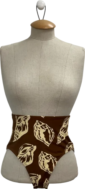 Palm Noosa High Waist Bikini Bottoms In Brown Shell UK 8