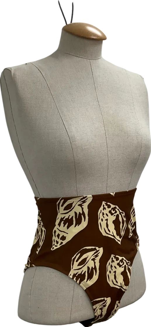 Palm Noosa High Waist Bikini Bottoms In Brown Shell UK 8