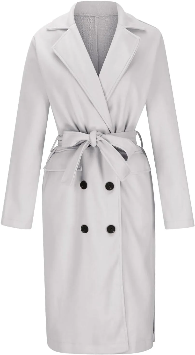 Peacoat Womens Coat, Long Classic Overcoat Double Breasted Elegant Outdoor Jackets Winter Trench Outerwear