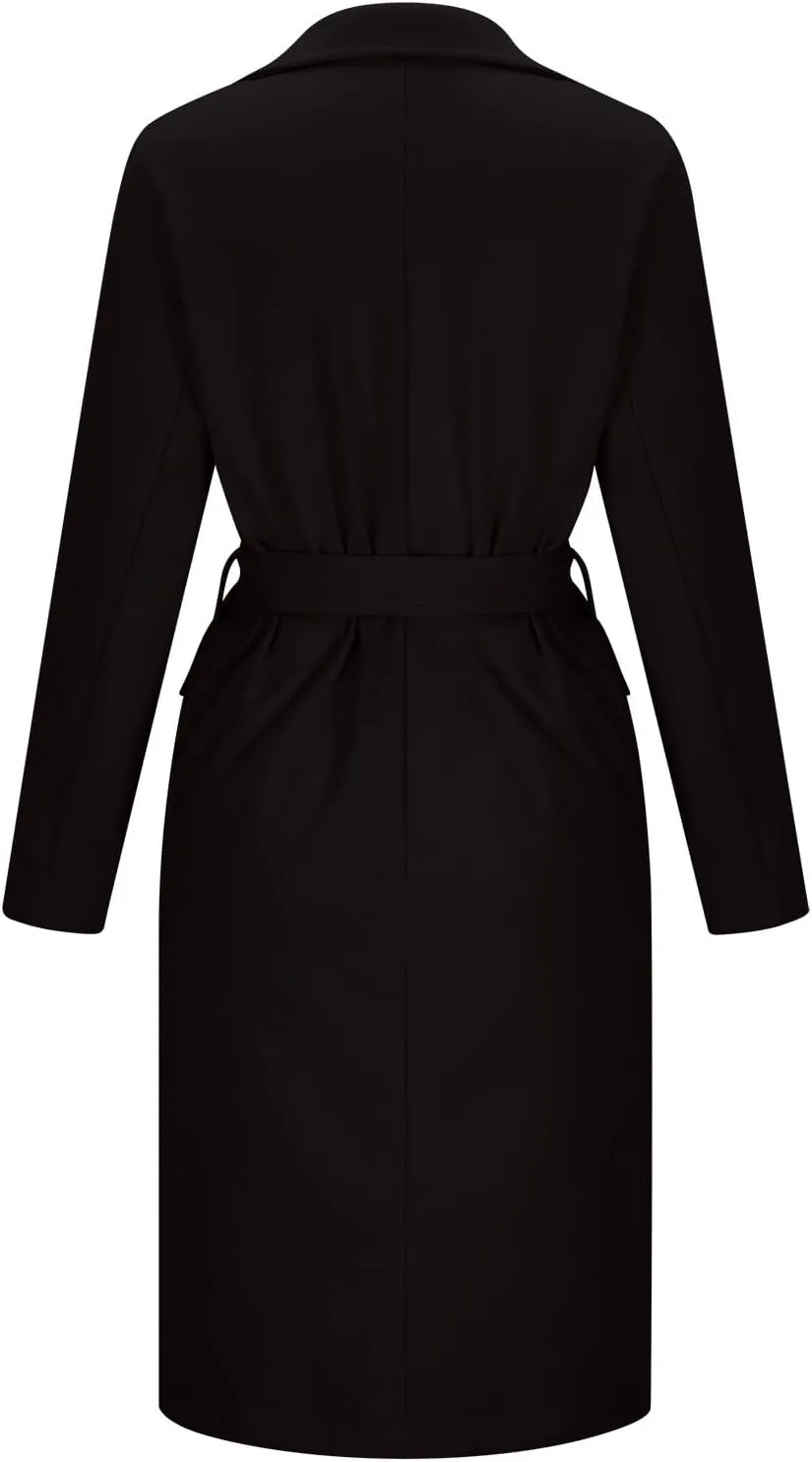 Peacoat Womens Coat, Long Classic Overcoat Double Breasted Elegant Outdoor Jackets Winter Trench Outerwear