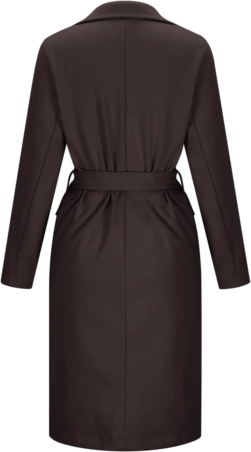 Peacoat Womens Coat, Long Classic Overcoat Double Breasted Elegant Outdoor Jackets Winter Trench Outerwear