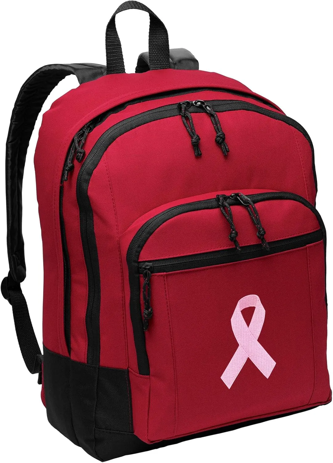 Pink Ribbon Backpack MEDIUM CLASSIC Style With Laptop Sleeve