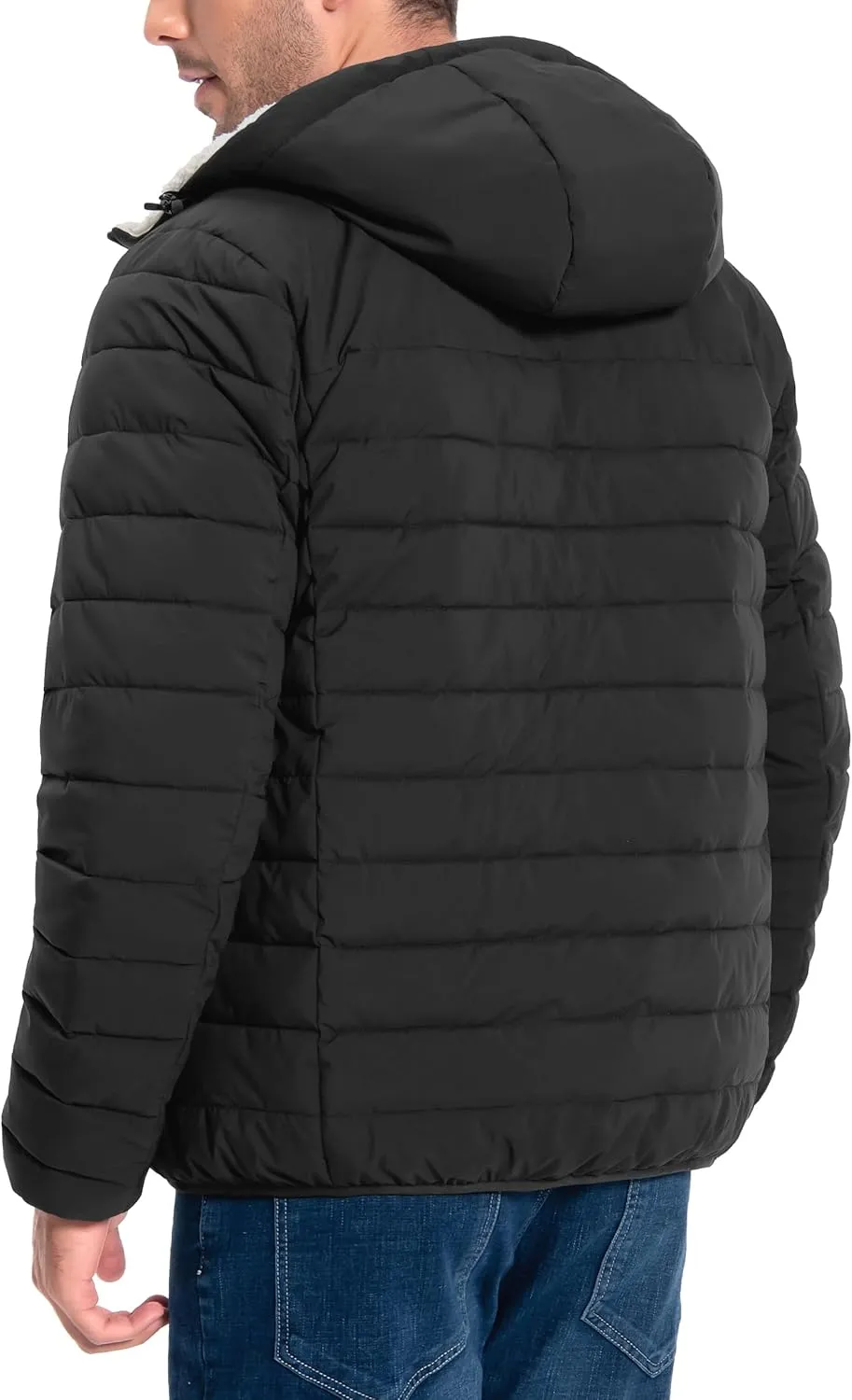 Pioneer Camp Men's Winter Puffer Jacket Sherpa Lined Hooded Water Resistant Midweight Warm Insulated Quilted Down Coat Parka