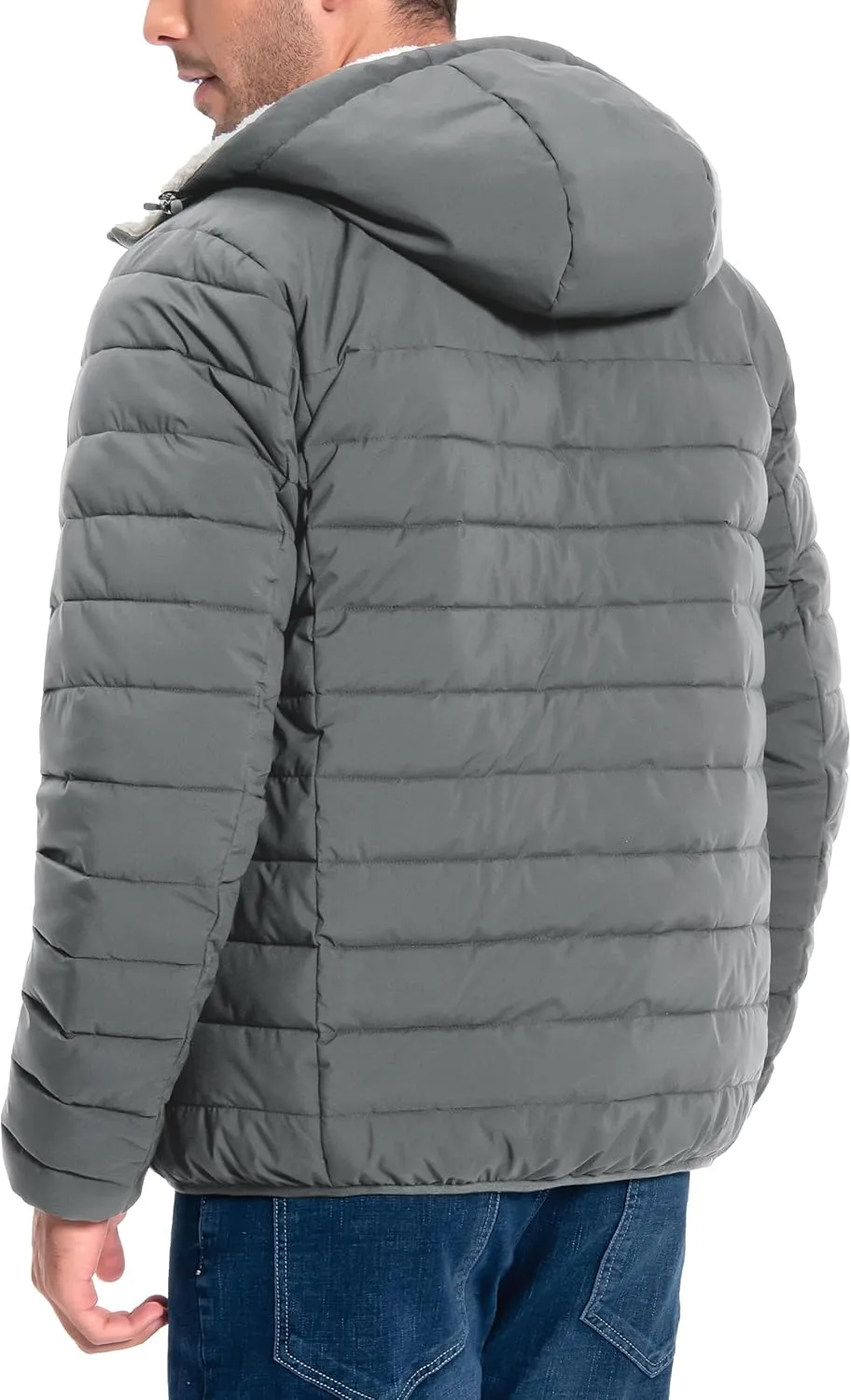 Pioneer Camp Men's Winter Puffer Jacket Sherpa Lined Hooded Water Resistant Midweight Warm Insulated Quilted Down Coat Parka