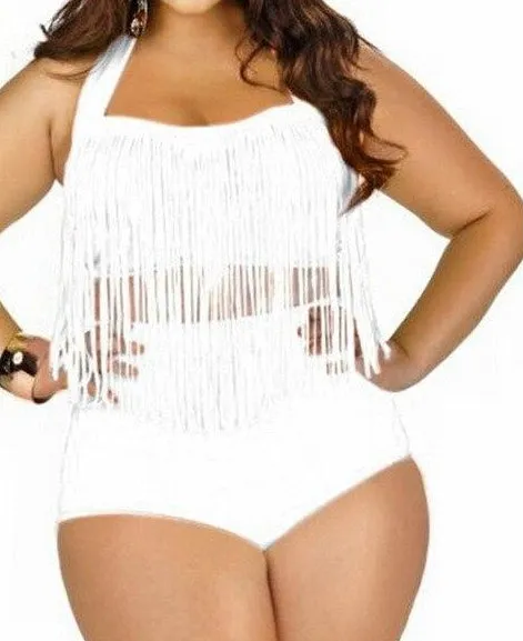 Plus Size Fringed Bikini Set