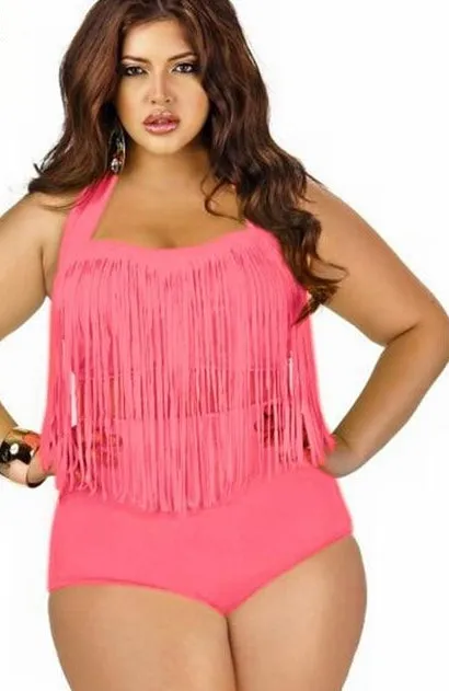 Plus Size Fringed Bikini Set