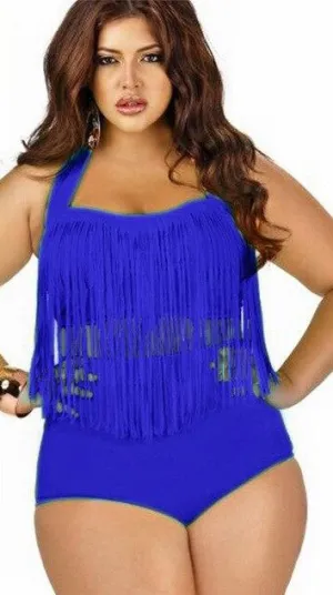 Plus Size Fringed Bikini Set