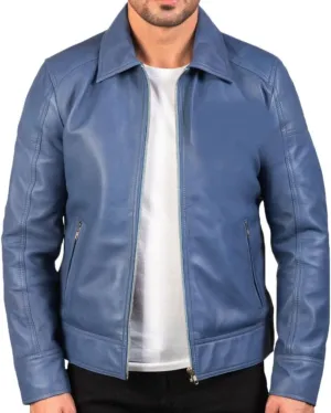 Polo Collar Premium Leather Jacket Men - Classic Style Everyday Wear Real Lambskin Mens Leather Jackets