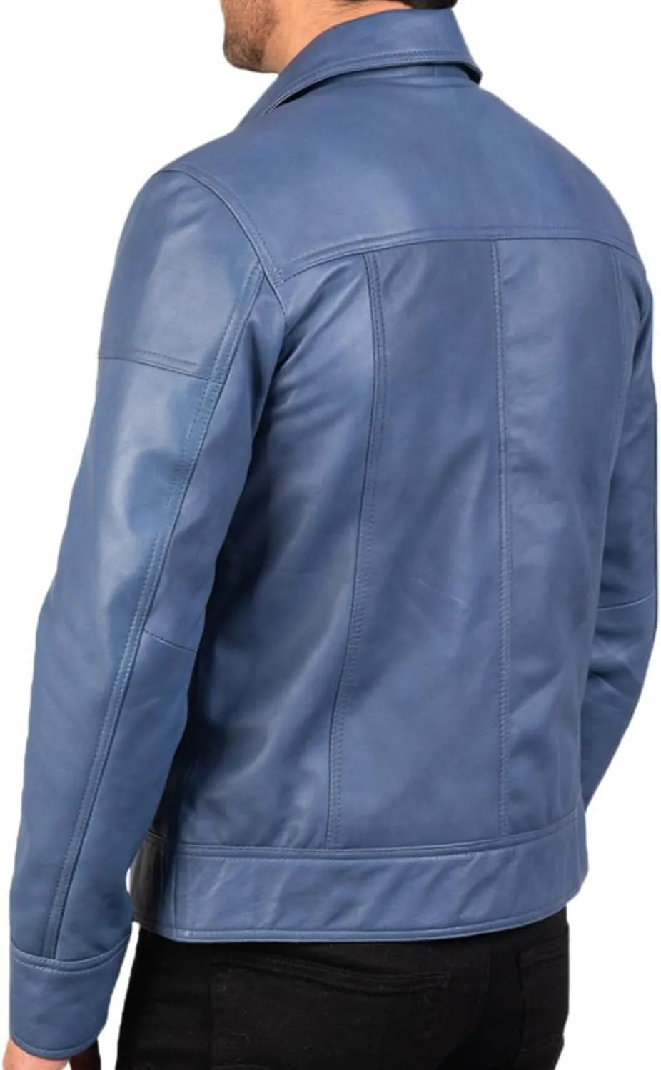 Polo Collar Premium Leather Jacket Men - Classic Style Everyday Wear Real Lambskin Mens Leather Jackets